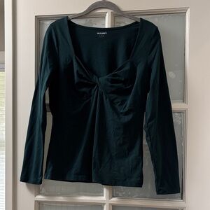 Old Navy Women's Dark Green Long Sleeve Blouse